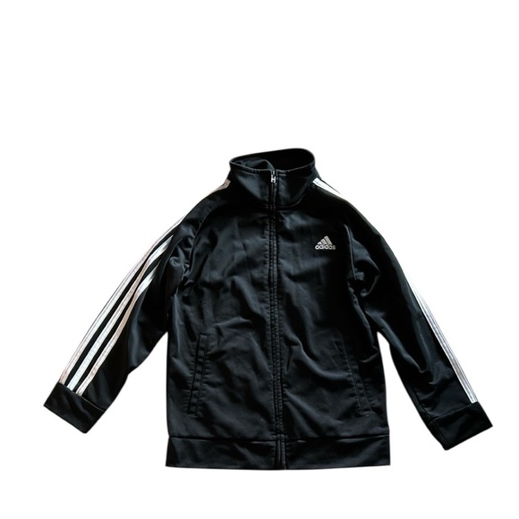 Boys Adidas Black Jacket with White Accents size 7 - Picture 1 of 4